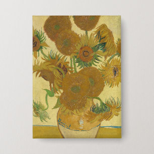 Sonnenblumen, Stillleben Ölgemälde, Van Gogh Button