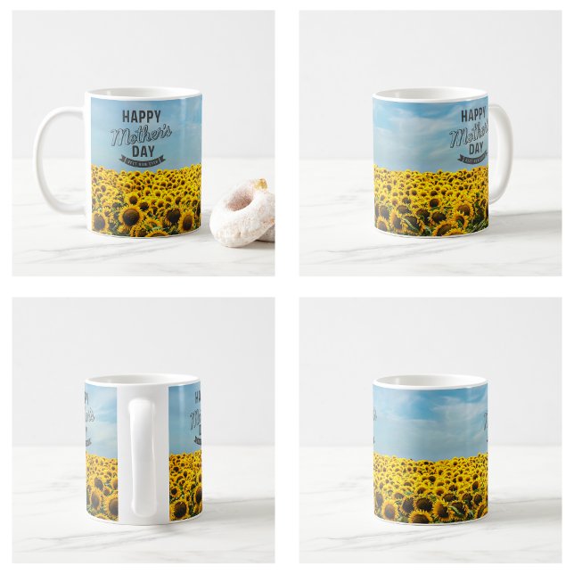 Sonnenblumen Stilvolle Elegante Wählen Sie eine Ma Kaffeetasse (Sunflowers Stylish Elegant Best Mom Ever Floral mugs)
