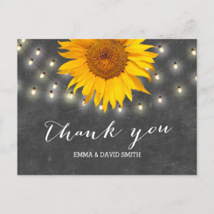 Sonnenblumen & Strandlampen Chalkboard Vielen Dank Postkarte