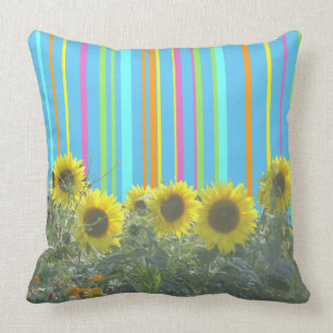 Sonnenblumen Streifen Muster Kissen Kissen