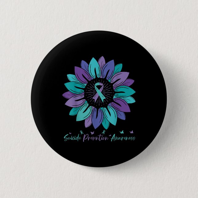 Sonnenblumen Suizidprävention Monat Button (Vorderseite)