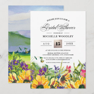 Sonnenblumen Summer Wild Meadow Brautparty Einladung