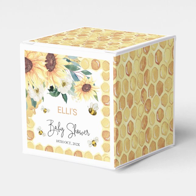 Sonnenblumen süß wie Babydusche Geschenkschachtel (Vorderseite)