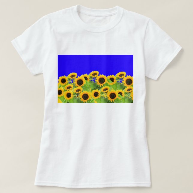 Sonnenblumen T - Shirt Ukraine Flaggenfarben - Unt (Design vorne)