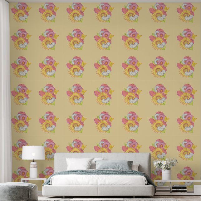 Sonnenblumen-Tapete Tapete (Schlafzimmer)