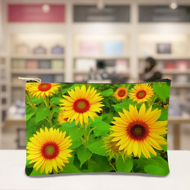 Sonnenblumen-Täschchen Zubehörtasche (Pouch with sunflowers)