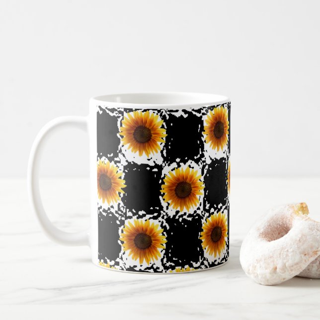 Sonnenblumen-Tasse Kaffeetasse (Mit Donut)