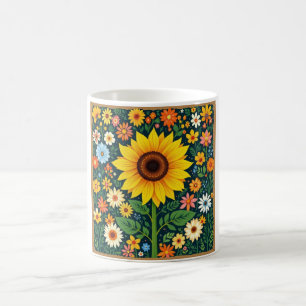 Sonnenblumen-Tasse mit Blumenmuster Kaffeetasse