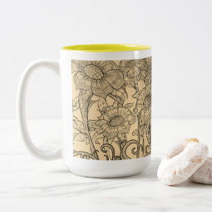 Sonnenblumen-Tasse Zweifarbige Tasse
