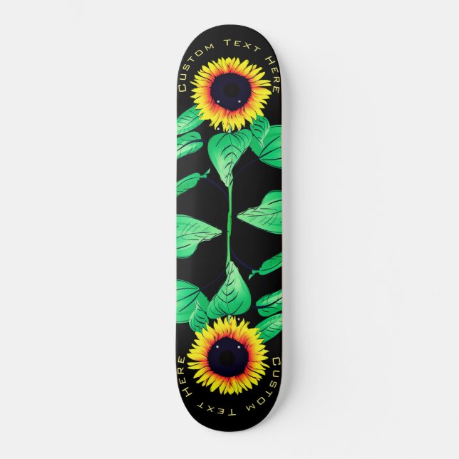 Sonnenblumen - Text hinzufügen / Farben - Sonnensc Skateboard (Vorderseite)
