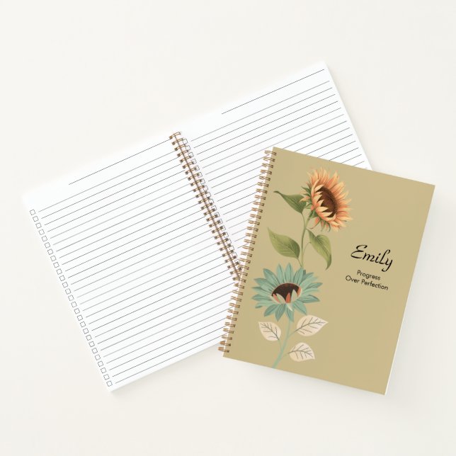 Sonnenblumen-Themen-Kontrollkästchen-Planer Notizbuch (Innenseite)
