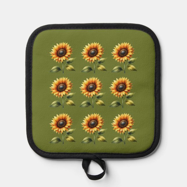 Sonnenblumen Topflappen (Vorderseite)