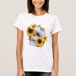 SONNENBLUMEN-TOTENKOPF-DAMEN-T-SHIRT T-Shirt