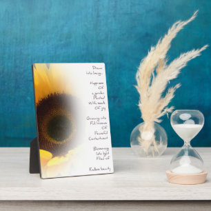 Sonnenblumen Traumgedicht Foto Plaque Fotoplatte