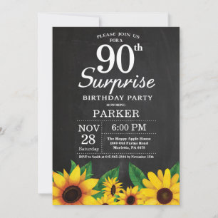 Sonnenblumen Überraschung 90. Geburtstag Einladung