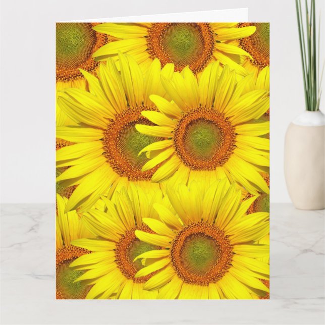 SONNENBLUMEN ÜBERSICHTEN BIRTHDAY GREETING CARD KARTE (Vorderseite)