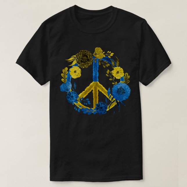 Sonnenblumen Ukraine Flag Shirt ich mit der Ukrain (Design vorne)