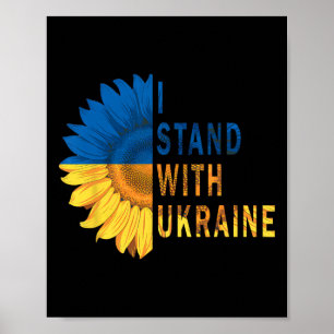 Sonnenblumen Ukraine Flagge Shirts Ich stehe mit d Poster