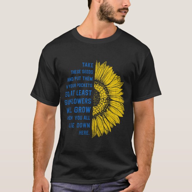 Sonnenblumen Ukraine Ukrainisches Sonnenblumensaat T-Shirt (Vorderseite)