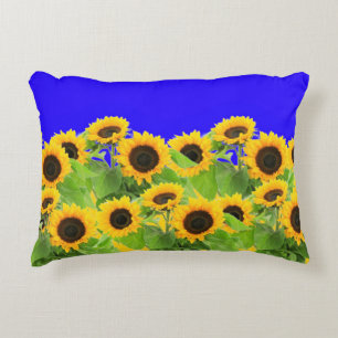 Sonnenblumen - ukrainische Flagge Friedensfreiheit Dekokissen