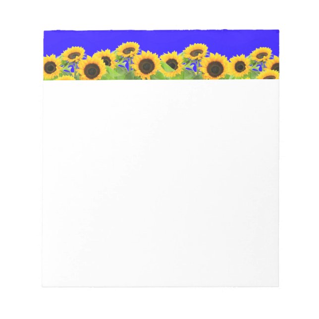 Sonnenblumen - ukrainische Flagge Friedensfreiheit Notizblock (Vorderseite)