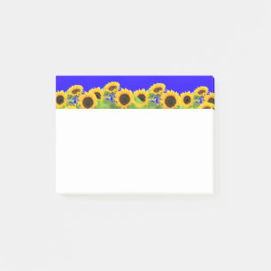 Sonnenblumen - ukrainische Flagge Friedensfreiheit Post-it Klebezettel