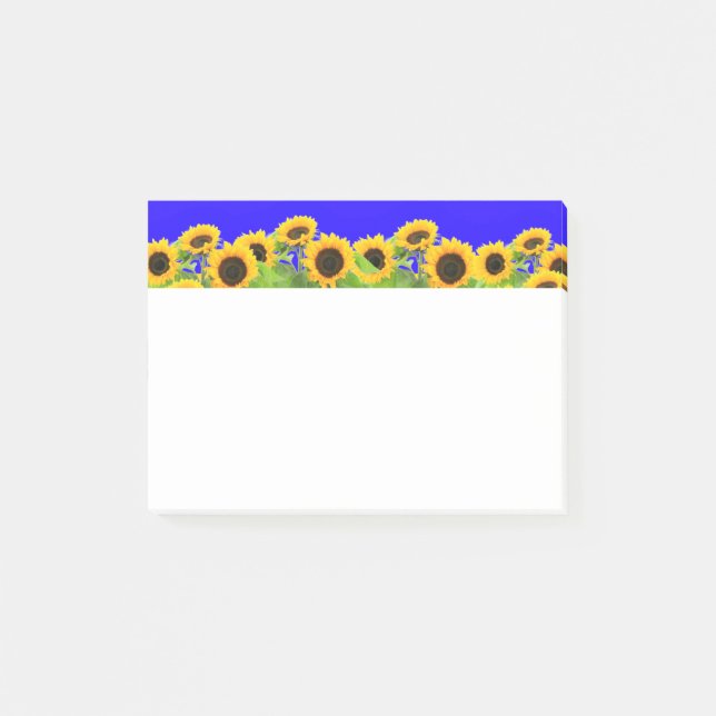 Sonnenblumen - ukrainische Flagge Friedensfreiheit Post-it Klebezettel (Vorderseite)