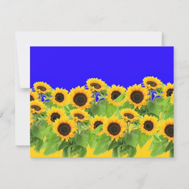 Sonnenblumen - ukrainische Flagge Friedensfreiheit RSVP Karte (Vorderseite)