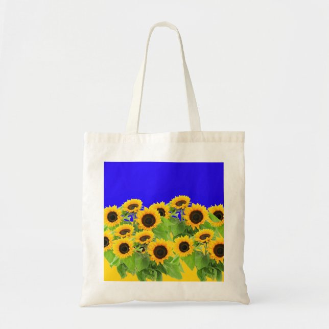 Sonnenblumen - ukrainische Flagge Friedensfreiheit Tragetasche (Vorne)