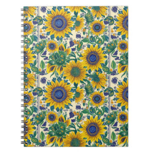 Sonnenblumen. Ukrainisches Volkskunstmuster. Notizblock