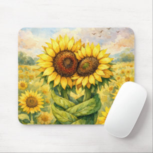Sonnenblumen umarmen sich mousepad