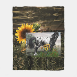 Sonnenblumen und Appaloosa Pferd Fleecedecke