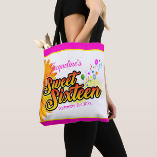 Sonnenblumen und Balloons Rosa auf der Weißen 16 . Tasche