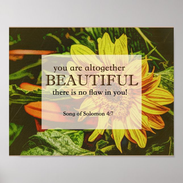 Sonnenblumen und Bibelverse-Poster Poster (Vorne)