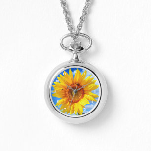 Sonnenblumen und Bienen beobachten Armbanduhr