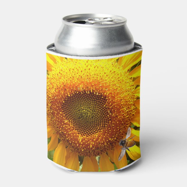 Sonnenblumen und Bienen Dosenkühler (Kanne Vorderseite)