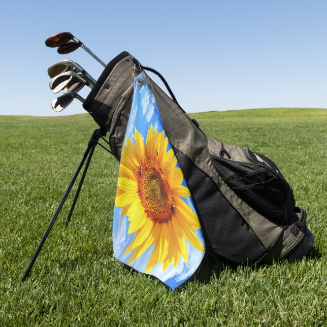 Sonnenblumen und Bienen Golf Handtuch (Gras)