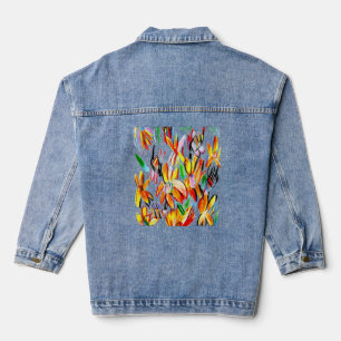 Sonnenblumen und Bienen Jeansjacke