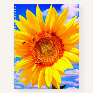 Sonnenblumen und Bienen Notizbuch
