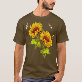 Sonnenblumen und Bienen Sommersonnenblumen Rettete T-Shirt