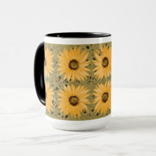 Sonnenblumen und Bienen Tasse