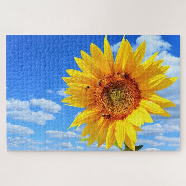 Sonnenblumen und Bienenpuzzle (Horizontal)
