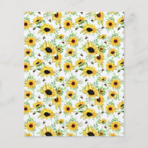 Sonnenblumen und Bienenschrapbuch-Hintergrund