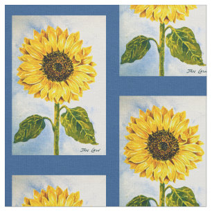 Sonnenblumen und Blau Stoff