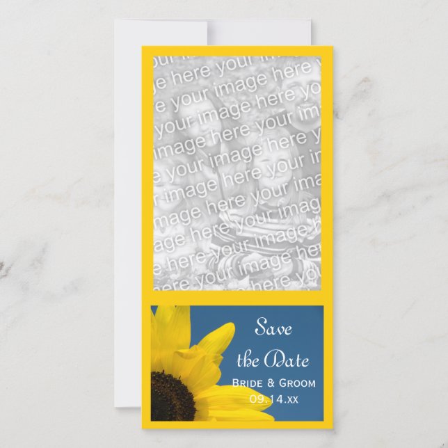 Sonnenblumen und Blauer Himmel Hochzeit speichern  Save The Date (Vorderseite)