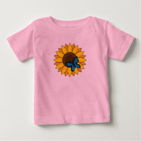 Sonnenblumen und Blauer Schmetterling