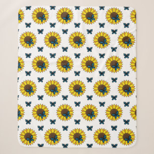 Sonnenblumen und Blauer Schmetterling Sherpadecke