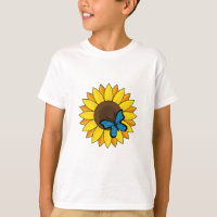 Sonnenblumen und Blauer Schmetterling