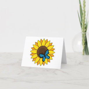 Sonnenblumen und Blauer Schmetterling Text hinzu Dankeskarte