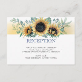 Sonnenblumen und Blue Wedding Card Begleitkarte